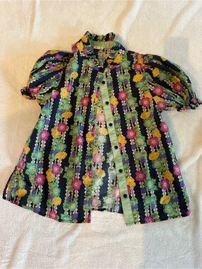 JODIFL Floral Button Front Top